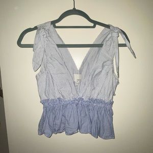 Greylin striped peplum top with the most adorable details!